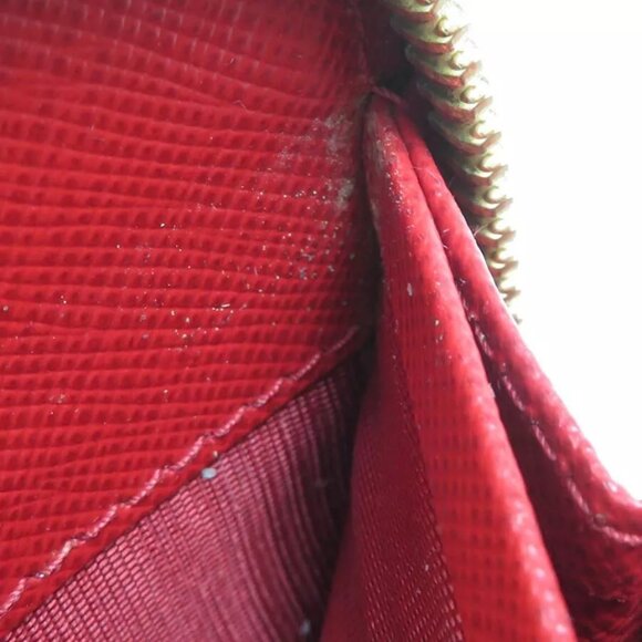 Auth PRADA Zip Around Long Wallet Red Leather/Goldtone - h30863a - Picture 7 of 8